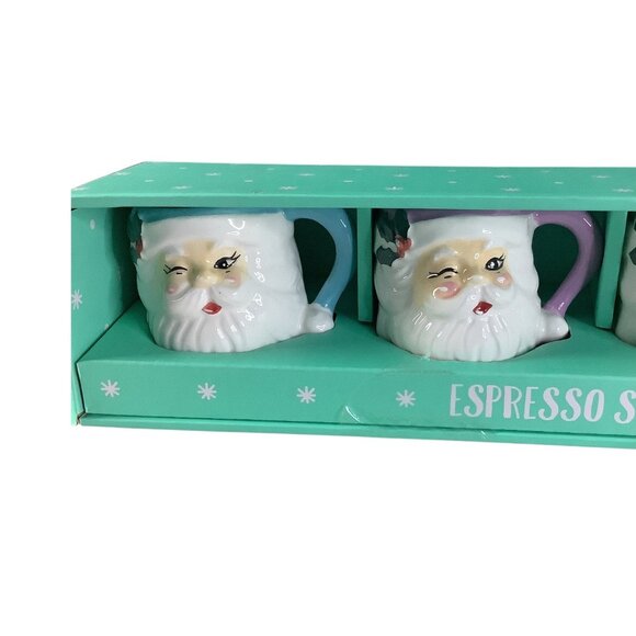 Lang Christmas Santa Claus Espresso Mug Set Of 4 Dishwasher Microwave Safe - Picture 3 of 5
